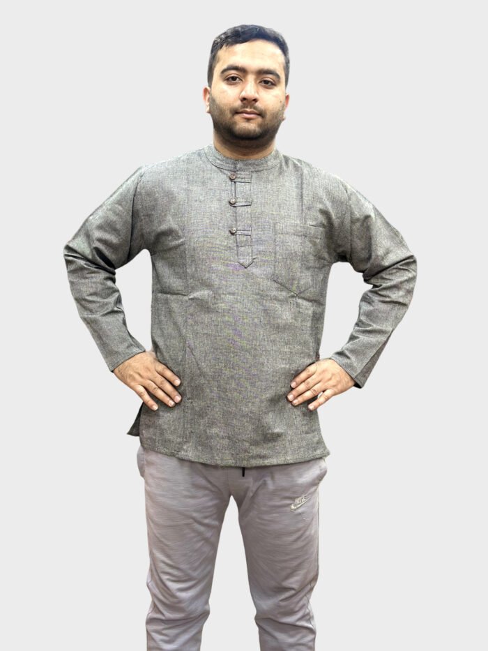 Plain grey full sleeve cotton shirt