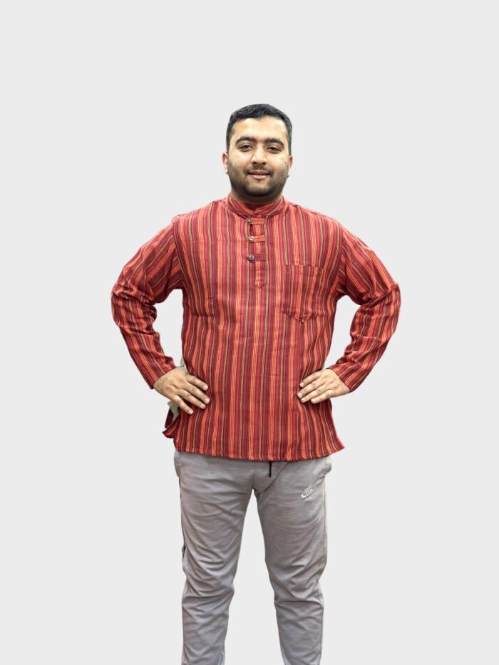 Red striped cotton shirts