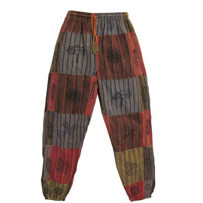 Coffee tone boho Patchwork hippie Pants